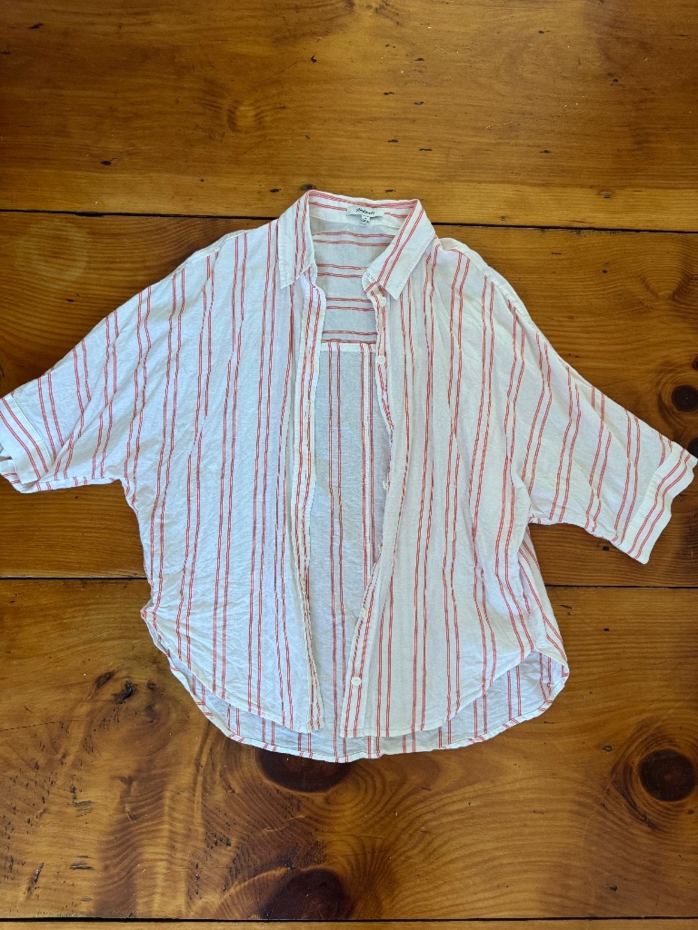 Madewell Red & White Striped Blouse